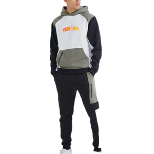Survêtement de sport à capuche personnalisé de haute qualité, best-seller, pour hommes, avec logo brodé personnalisé, vêtements décontractés - Product Image 1