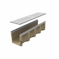 Caniveau de drainage en béton préfabriqué moderne, tranchée de drainage des eaux pluviales, grille en acier durable et écologique