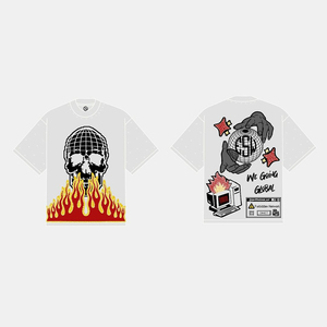 Camiseta de cuello redondo con logotipo gráfico OEM ODM personalizada, camiseta de gran tamaño de algodón pesado, diseños delanteros y traseros transpirables - Product Image 6