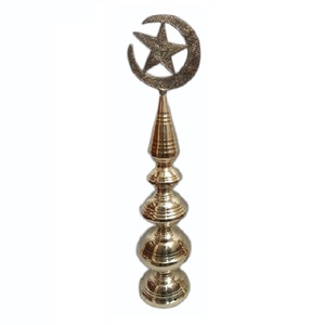 Minarets en laiton faits à la main de haute qualité artisanat arabe de Style religieux avec belle décoration en métal fini nickel - Product Image 2