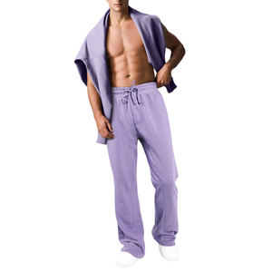 Pantalons décontractés pour hommes en coton respirant de haute qualité, surdimensionnés, amples, à jambes larges, style décontracté, vente en gros - Product Image 5