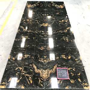 Natural Black Taurus Magma con vetas de oro Matriz de granito Losas de granito de titanio Black Fusion Cosmic Gold Granite - Product Image 3