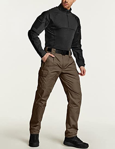 Nouveaux pantalons cargo de gros de haute qualité, taille élastique, spandex, polyester, uni, teint en couleur, logo personnalisé pour hommes - Product Image 3