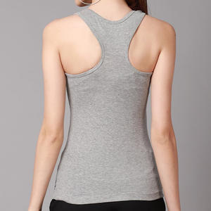 Nueva camiseta sin mangas para mujer, el mejor estilo de diseño, cuello redondo, manga corta, camiseta sin mangas corta, informal para mujer, Color gris, sin mangas, cómoda - Product Image 6