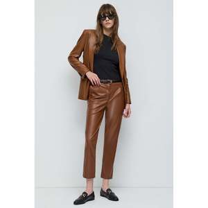 Leather-Look Wide-Leg Trousers with <b>Tie</b> Waist - Product Image 3