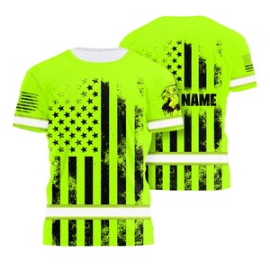 Camiseta con estampado de sublimación de pistola personalizada de nuevo estilo con cinta reflectante de seguridad de alta visibilidad para hombres - Product Image 5