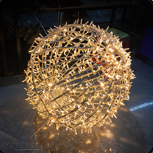 Lumières décoratives LED 3D en forme <span class=keywords><strong>de</strong></span> <span class=keywords><strong>boule</strong></span> IP65 pour extérieur, Noël, Ramadan, festivals, éclairage suspendu pour rues, design pour éclairage <span class=keywords><strong>de</strong></span> lune - Product Image 3