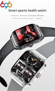 Montre connectée HK80 avec appels Bluetooth, écran AMOLED, fonctions multisports, fréquence cardiaque et oxygénation sanguine. - Product Image 1