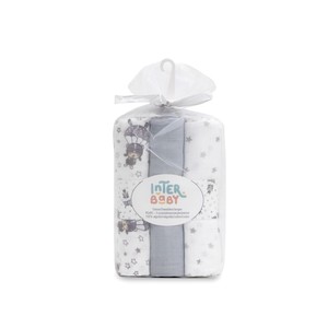 SWADDLES 80X80 - Motif Paracaidista Moderne 100% Coton Tissé à Motifs en Gris, Lot de 3 sur Cintre - Product Image 1