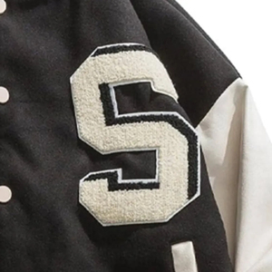 แจ็คเก็ตเบสบอลวาร์ซิตี้สีแดงคุณภาพสูง งานแฮนด์เมด แขนหนัง แจ็คเก็ตวาร์ซิตี้สำหรับผู้ชาย - Product Image 3