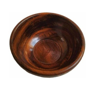 Cuenco redondo de madera de nogal Color marrón claro Ideal para restaurante y hogar Vajilla Frutero a precio asequible - Product Image 2