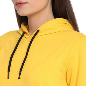 Chándal de invierno con estampado de logotipo personalizado OEM para mujer, conjuntos de 2 piezas de panel doble para entrenamiento físico en el gimnasio, cuello con capucha, patrón sólido - Product Image 5