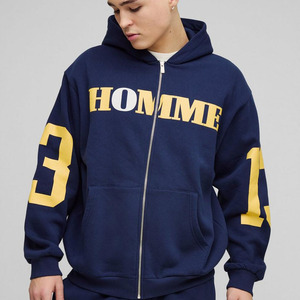 Personnalisé dans le monde entier surdimensionné Homme 13 Zip à travers le sweat à capuche imprimé pantalons de survêtement ensemble avec perte vêtements de sport Cargo pantalon survêtement - Product Image 6