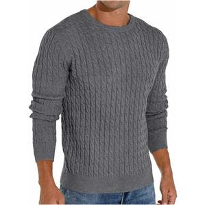 Servicio OEM transpirable buena calidad personalizado hombres suéteres pulóver prendas de punto ropa de invierno cuello redondo tejido diseñador para la venta - Product Image 6