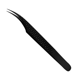 Pince à cils personnalisée de marque privée en acier inoxydable avec poignées diamantées et embouts droits en fibre de volume Type de pointe pointue - Product Image 1