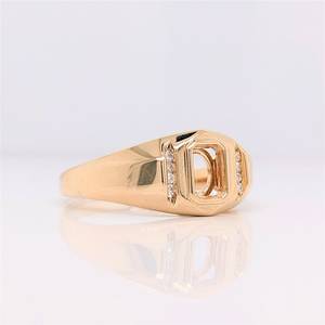 แหวนเคลือบทอง14K 925สเตอร์ลิงเงิน10x8มม. แหวนวงรีตั้งเครื่องประดับผู้ชายทำด้วยมือ - Product Image 2