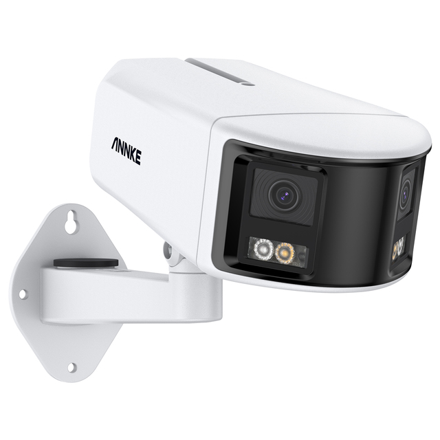 ANNKE 4K(8MP) Dual Lens Panoramic 180 FOV POE IP Camera Fixed Network Camera White Light& IR & AI & Color Night