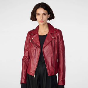 Chaqueta de Motociclista Acolchada de Piel de Oveja Personalizada para Mujer, Estilo con Cremallera, Ropa Exterior de Moda para Motocicleta de Alta Calidad, OEM, ODM, Marca Privada - Product Image 2