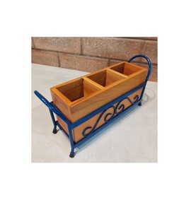 Soporte para cubiertos de madera de alta calidad, diseño clásico, soporte de almacenamiento de cubiertos de 4 secciones para artículos de boda, Decoración de mesa, soporte para cubiertos - Product Image 5