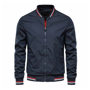 Chaqueta Bomber de alta calidad para hombre para Primavera Verano Slim Fit Casual estilo de béisbol Vintage nueva chaqueta negra de moda de otoño - Product Image 1