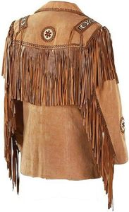 Chaqueta Vaquera Occidental de Cuero Más Vendida en 2025, Chaqueta Vaquera Tradicional de Cuero Occidental con Flecos - Product Image 2