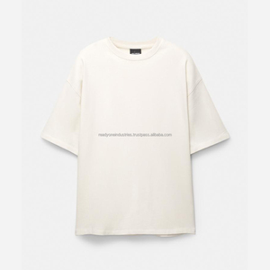 เสื้อยืดพิมพ์ลายดิจิตอลสำหรับทุกเพศเสื้อยืดผ้าคอตตอนแบบเปิดไหล่เปล่าแบบเรียบขนาดใหญ่ออกแบบได้ตามต้องการ - Product Image 4