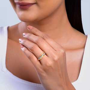 แหวนเพทายสีเงินคุณภาพดีประณีตสวยงามสายรัดแวววาวระยิบระยับสำหรับผู้หญิงเครื่องประดับที่เรียบง่ายร่วมสมัยครบรอบการหมั้น - Product Image 5