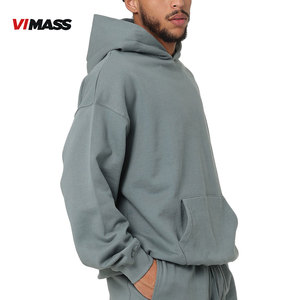 Sudadera con capucha de diseño personalizado de alta calidad para hombre para ropa de calle con estampado de hojaldre sin cordón, jersey liso con hombros caídos para invierno - Product Image 2