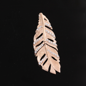 Colgante DE PLATA 925 con forma de hoja de moda caliente de moda con colgante Floral chapado en oro rosa - Product Image 1