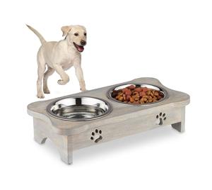 Metal <b>Dog</b> <b>Bowl</b> Round Shape Customized Size Wholesale Luxury <b>Dog</b> Food <b>Bowl</b> <b>With</b> Wood <b>Stand</b> Classic Stylish Wholesale <b>Dog</b> <b>Bowl</b> - Product Image 5