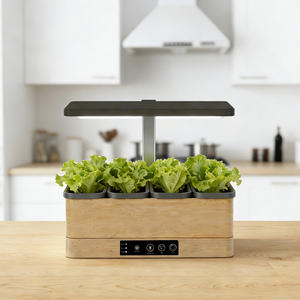 Jardin d'intérieur intelligent J&C à l'aspect bois naturel avec lumière LED réglable pour les herbes aromatiques et les légumes à feuilles vertes de la cuisine - Product Image 2