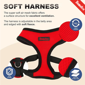 Hanche toutou Ultra confort rose maille harnais gilet personnalisé réglable en Nylon chien formation harnais pour la marche à usage intensif - Product Image 4