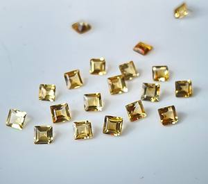 Natural Citrine Square Cut 3 mm Faceted - Loose Citrine Square Cut Gemstone Top Quality - Product Image 6