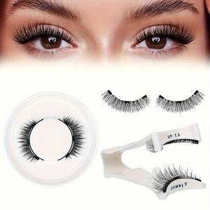 <b>Reusable</b> Magnetic <b>Eyelashes</b>- Waterproof, Natural& Voluminous, Glue-Free 3D False Lash Set with White Clips - Product Image 1
