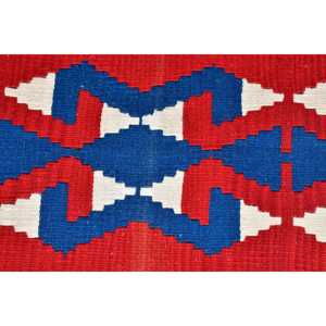 2.2x3.3 ft Rug, Vintage Turkish Small Rug, <b>Red</b> Kilim <b>Wool</b> Rug - Product Image 4