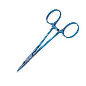 Fórceps hemostáticos rectos para mosquitos de 9,5 cm con revestimiento de titanio azul, acero de Metal Dental quirúrgico de grado Industrial, OEM personalizable - Product Image 3