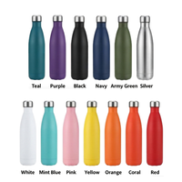 Bouteille d'eau sport en acier inoxydable avec logo personnalisé, 500 ml, forme cola, double paroi, isolée sous vide, pour les voyages en plein air