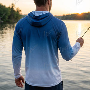 Sweat à capuche de pêche pour homme UPF 50 avec logo frontal, respirant, manches longues, léger, confortable, vêtements de plein air pour pêcheurs - Product Image 3