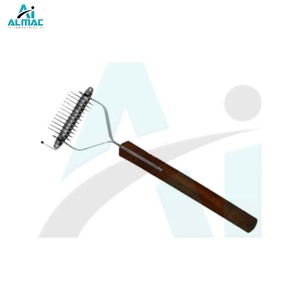 Cepillo de rastrillo para mascotas de alta calidad ALMAC con dientes de acero inoxidable de doble fila para un cuidado suave y eficiente de piel gruesa para mascotas - Product Image 5