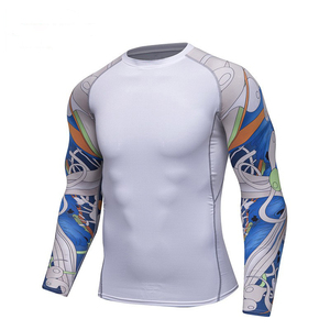 OEM Wholesale Sun Protection Clothing Compression Shirt Rashguard Sublimated Long Sleeve Custom <b>Surf</b> Bjj Rash Guard for Men - Product Image 3