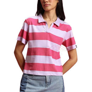 Elegante Slim Fit Mujer Manga corta para Polo Camiseta Tejido elástico transpirable para cómodo Casual Uso diario en el trabajo - Product Image 1