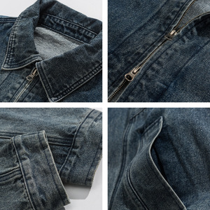 Chaquetas Vaqueras Vintage Lavadas con Botones para Hombre, Chaqueta de Mezclilla de Alta Calidad para Hombre, Ropa Urbana de Alta Gama para Hombre, Logotipo Personalizado OEM - Product Image 4