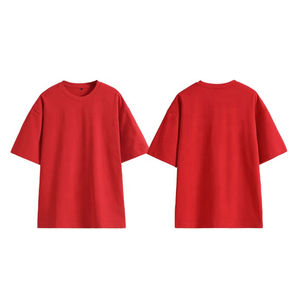 T-shirt personnalisé en coton 100% anti-plis, coupe ample et oversize, à manches courtes, pour le sport et l'exercice en extérieur - Product Image 2