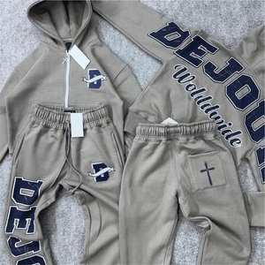 Chándal con Capucha de Talla Grande, Personalizado con Logotipo, Diseño 2026, Etiqueta Privada, Impresión, Ligero, Felpa Técnica, Pantalones y Sudadera con Efecto Desgastado por el Sol - Product Image 4
