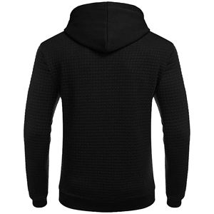 Jersey informal unisex con bolsillo grande y pequeño a cuadros Jacquard Sudadera con capucha de lana lavada técnica bordada para invierno - Product Image 3