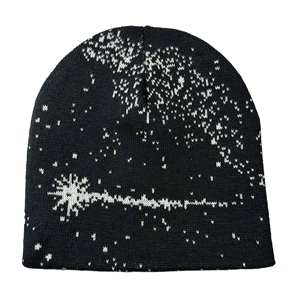 หมวกบีนนี่ผ้าแจ็คการ์ดคุณภาพสูงยูนิเซ็กซ์หมวกถักแบบไม่มีกระดุมข้อมือพิมพ์ลายทั้งตัวสำหรับผู้ใหญ่แบบลำลองเดินทางกลางแจ้งปัก3D - Product Image 1