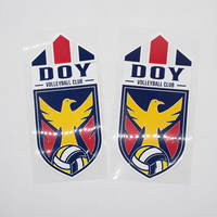Fabricant d'étiquettes sportives, logo personnalisé de club de football, autocollants en silicone caoutchouc haute densité pour impression par transfert thermique sur les maillots