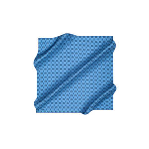 Foulard carré bleu personnalisé avec logo - Mélange polyester-coton - Product Image 1