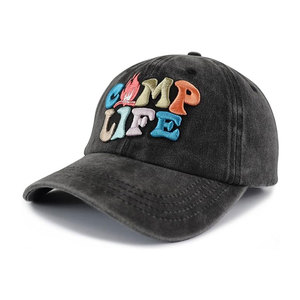 หมวกเบสบอลผ้าแคนวาสแบบยูนิเซ็กซ์ Camp Life - ระบายอากาศได้ดีและกันน้ำ ปรับขนาดได้ ปักลาย 3 มิติ เหมาะสำหรับกิจกรรมกลางแจ้ง ท่องเที่ยว - Product Image 3