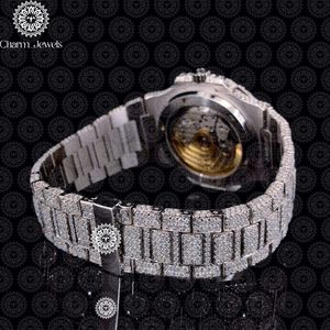 Montre de luxe Charm Jewels en acier inoxydable, incrustée de diamants, mouvement mécanique analogique, cadran de 40 mm, montre de mode pour homme, automatique - Product Image 5